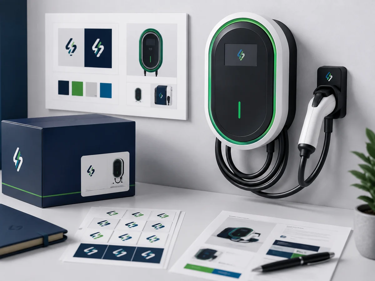 EV charger logo and brand application options