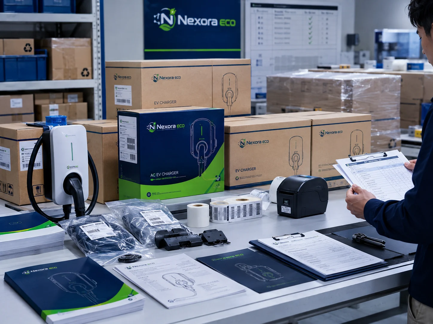 EV charger packaging and export documentation preparation