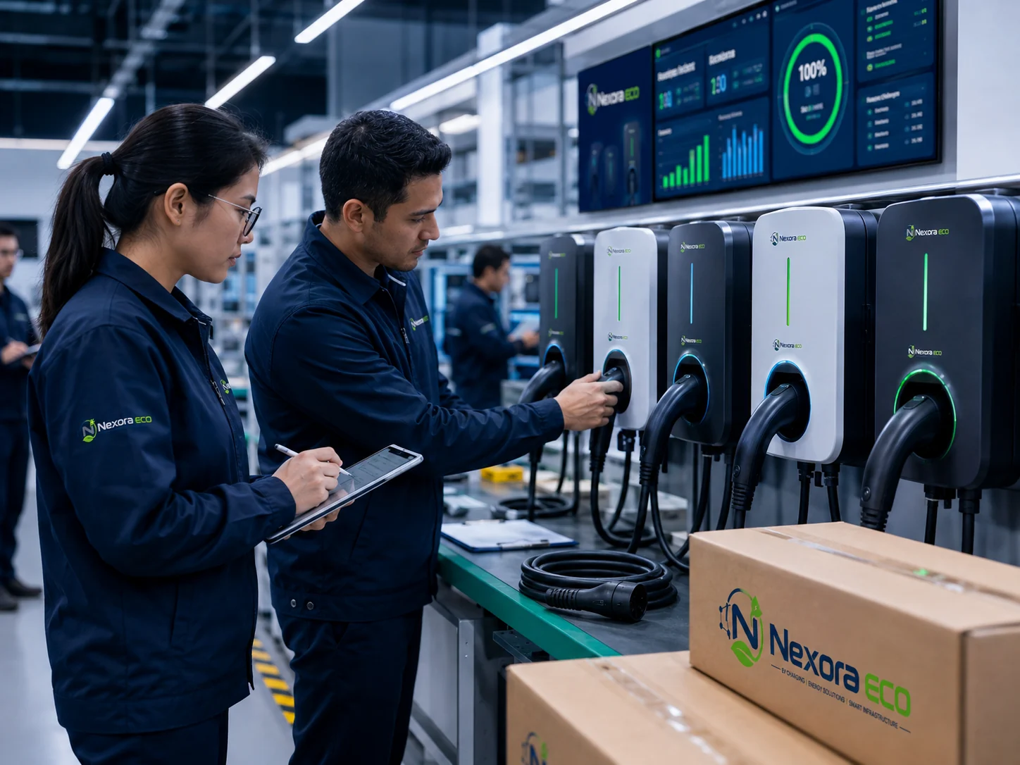 EV charger quality inspection and production follow-up