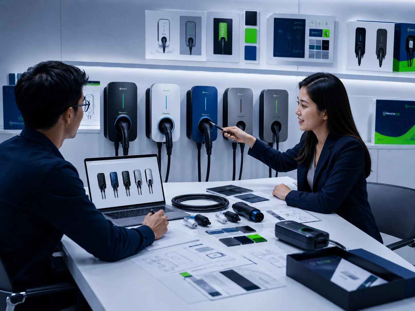 EV charger sample comparison and approval discussion