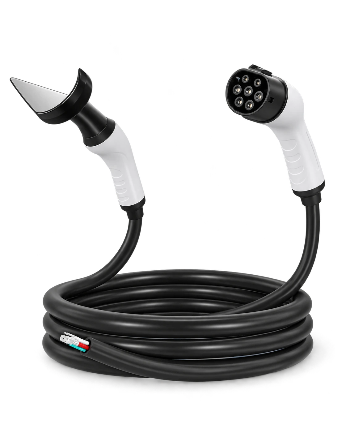 Complete double-ended EV charging cable with two connectors