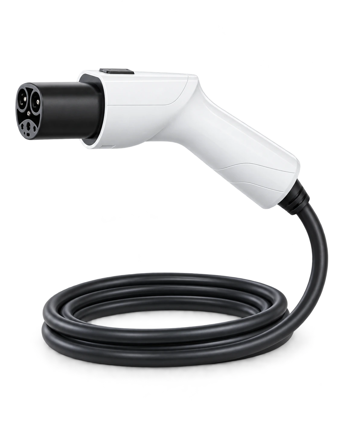 Complete EV charging connector and cable assembly