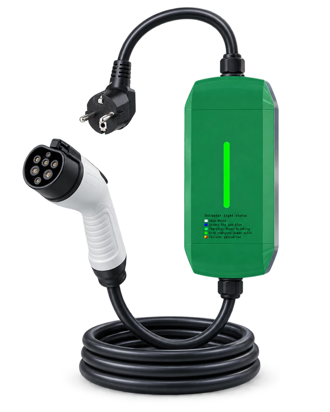 Portable EV charger with full cable and plug